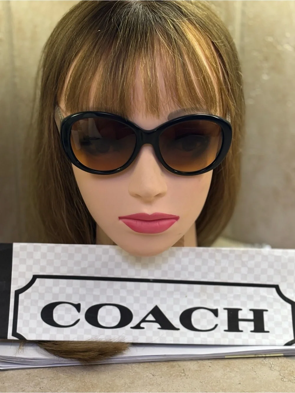 New Coach HC8106 (L083 Asha) 515105 Black/Crystal Sunglasses